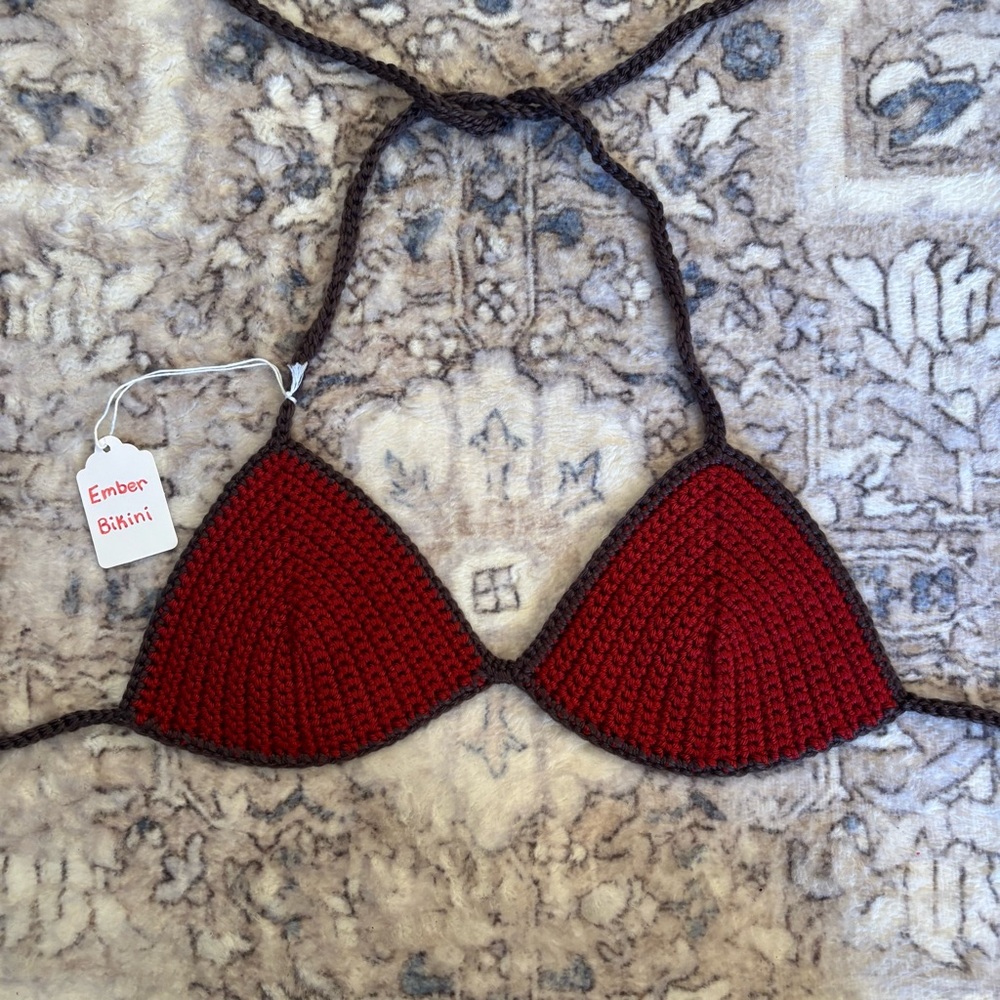 Handmade Red Crochet Bikini Top
